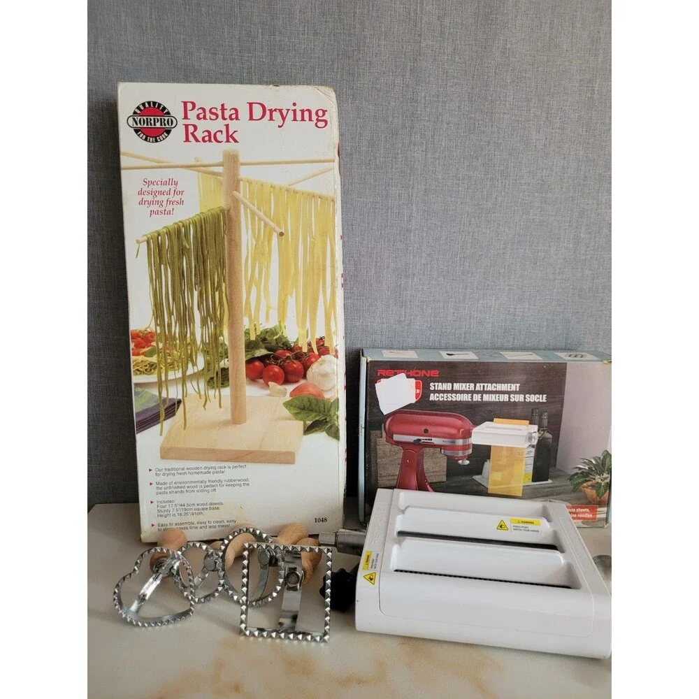 Pasta Making Tools Stand Mixer Attachment Wooden Drying Rack